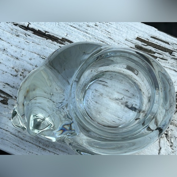 Vintage Indiana Glass Sleeping Cat Votive Holder - Picture 4 of 4